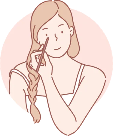 Woman is applying eye mascara  Illustration