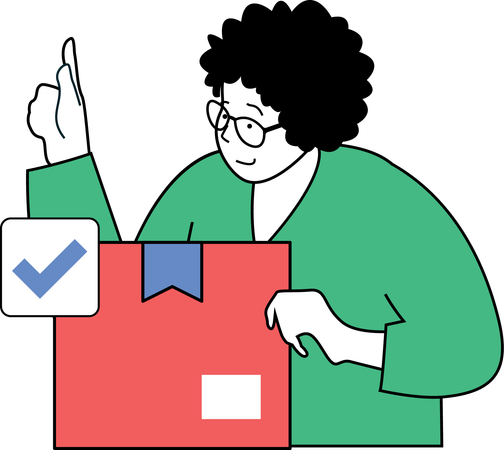 Woman is checking delivery status  Illustration