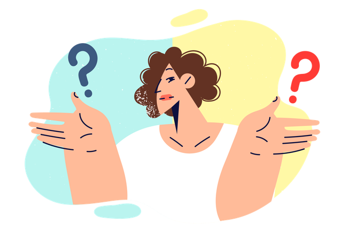 Woman is confused  イラスト