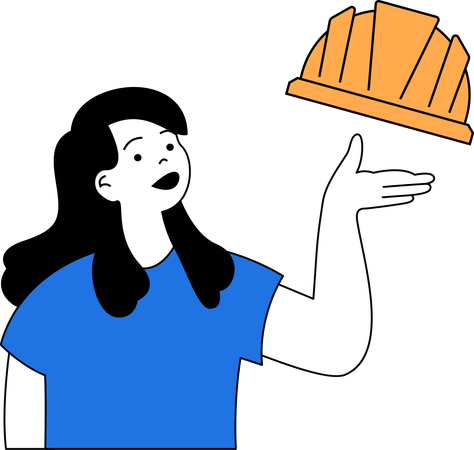 Woman is construction worker  Illustration