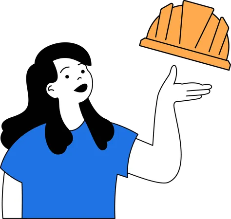 Woman is construction worker  Illustration