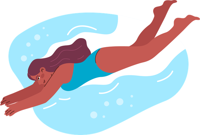 Woman is diving in water  Illustration