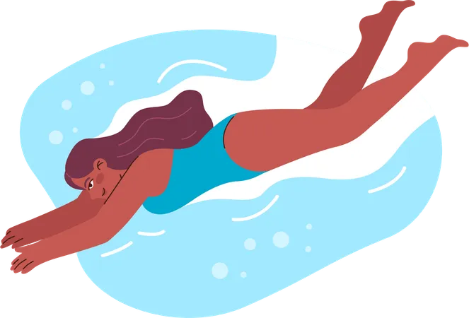 Woman is diving in water  Illustration