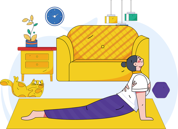 Woman is doing morning exercise  Illustration