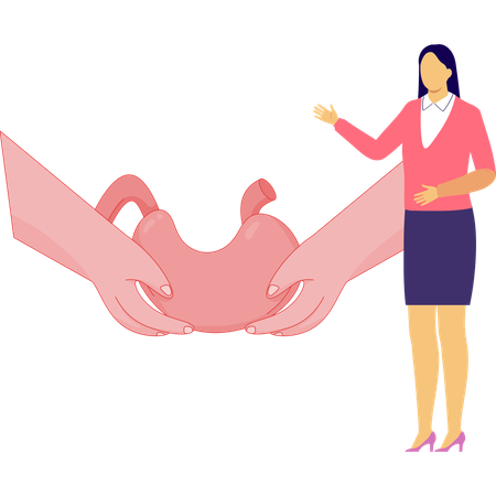 Woman is doing protection lungs  Illustration