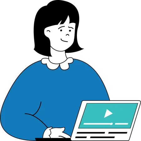 Woman is doing video marketing  Illustration
