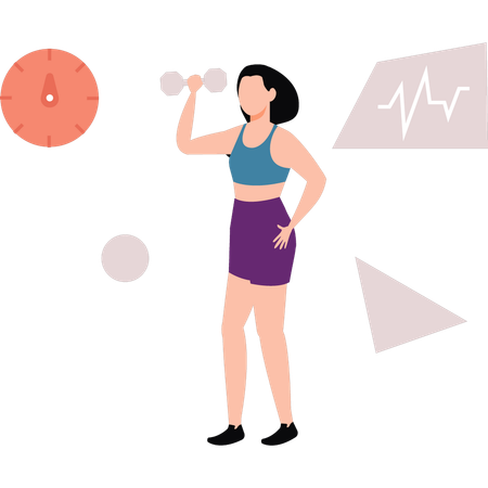 Woman is doing weight lifting  Illustration