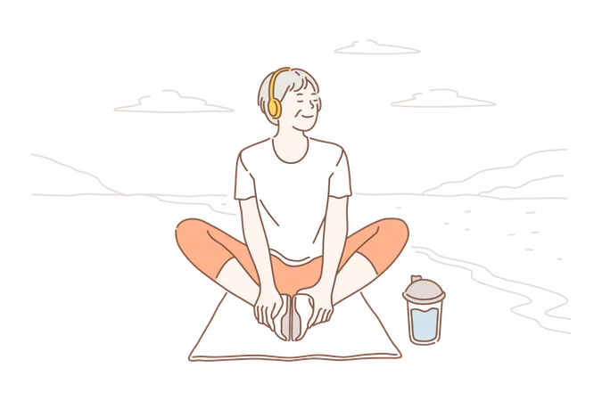 Woman is doing yoga  Illustration