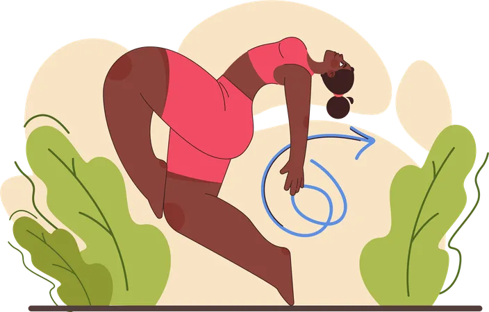 Woman is doing yoga exercise  Illustration
