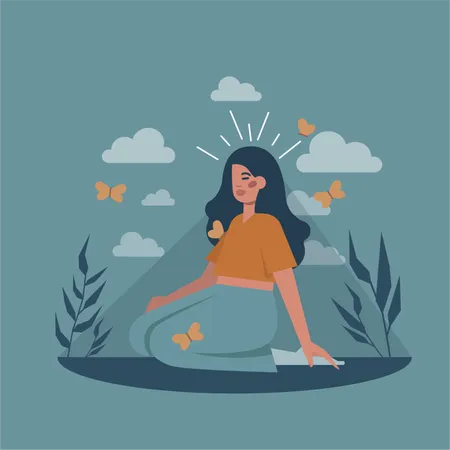 Woman is doing yoga  Illustration