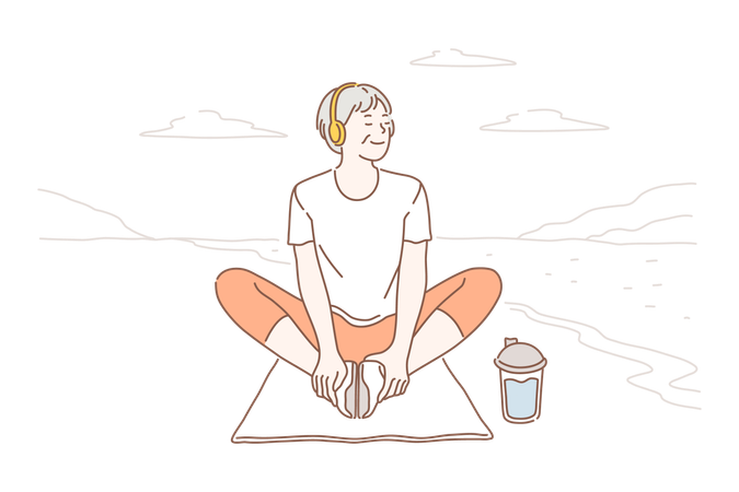 Woman is doing yoga  Illustration