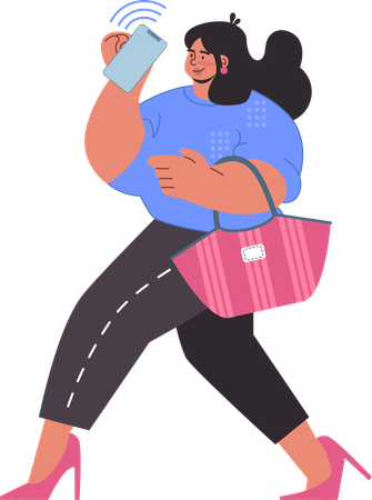 Woman is going for shopping  Illustration
