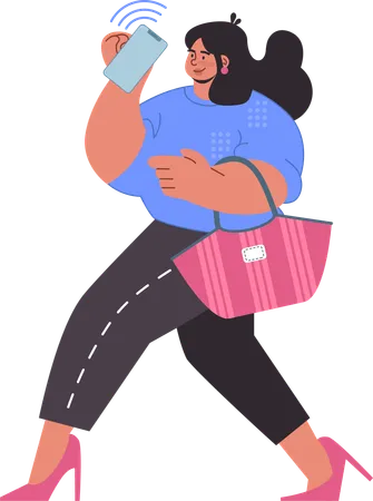 Woman is going for shopping  Illustration