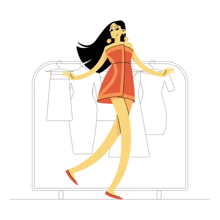 Woman is going shopping Illustration