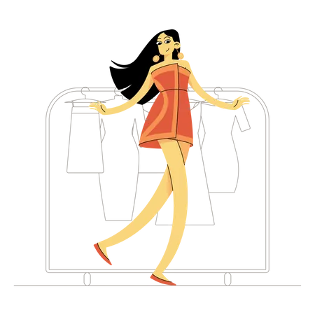 Woman is going shopping  Illustration