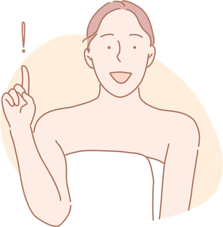 Woman is happy with facial treatment  Illustration