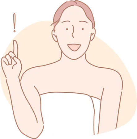 Woman is happy with facial treatment  Illustration