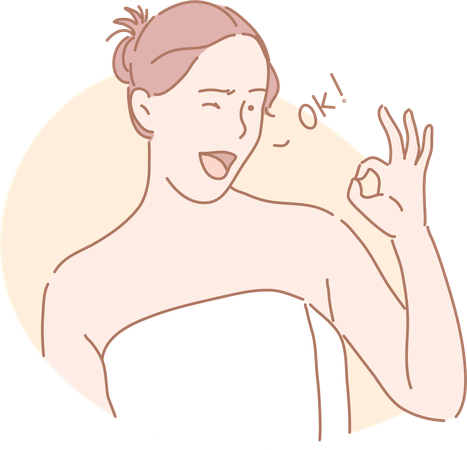 Woman is happy with skin treatment  Illustration