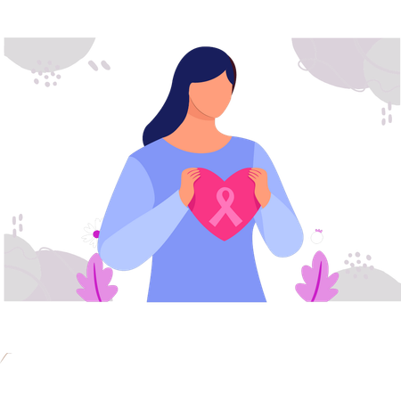 Woman is holding the heart  Illustration