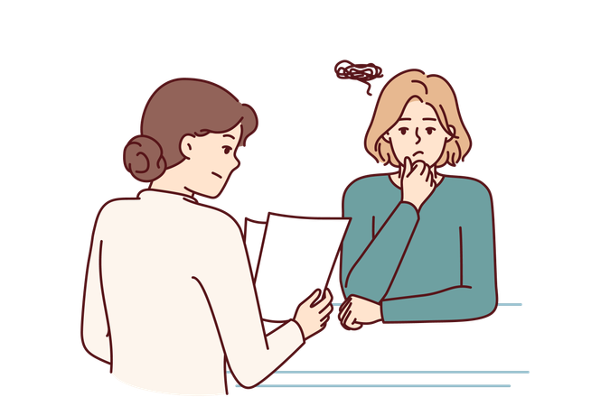 Woman is interviewing candidate  Illustration