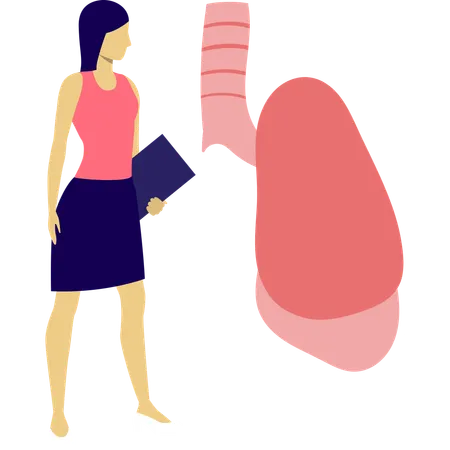 Woman is looking lung pip  Illustration