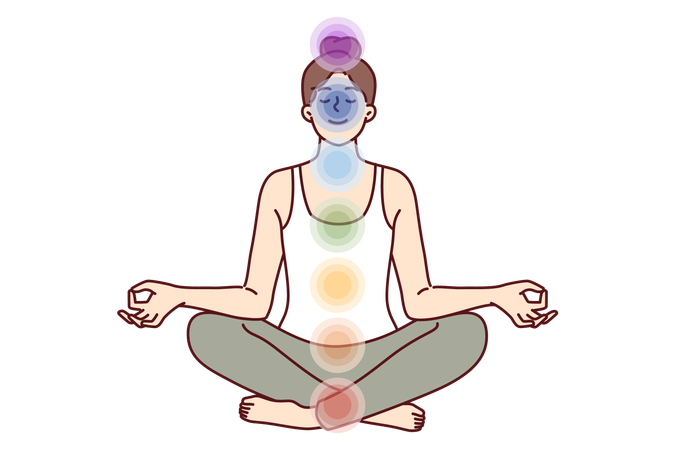 Woman is meditating  Illustration