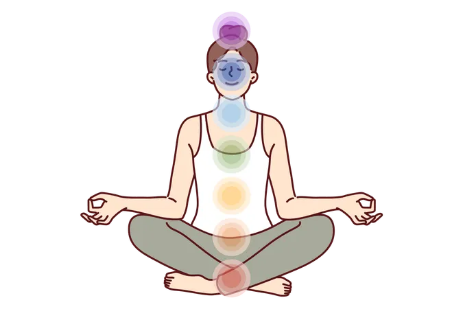 Woman is meditating  Illustration