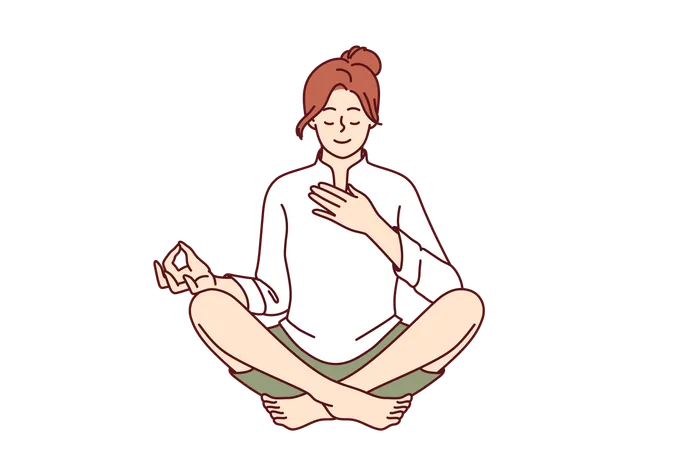 Woman is meditating  Illustration