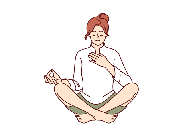 Woman is meditating  Illustration