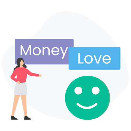 Woman is money lover  Illustration