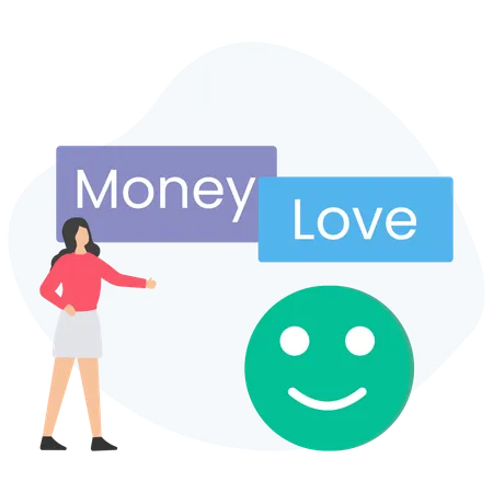 Woman is money lover  Illustration