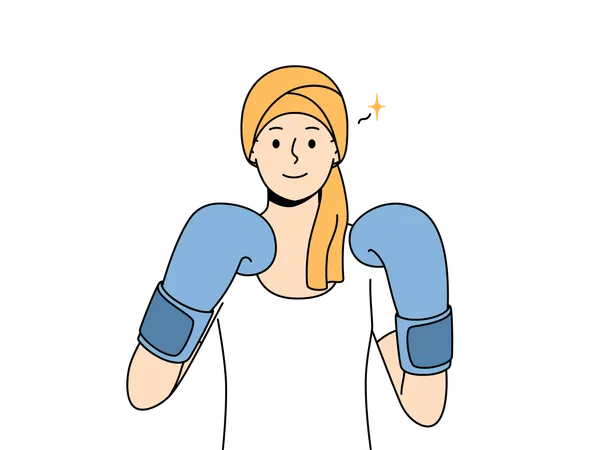 Woman is national level boxer  Illustration