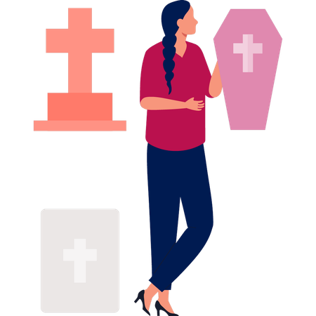 Woman is pointing rip  Illustration