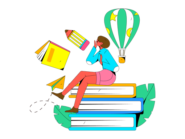 Woman is preparing for exam  Illustration