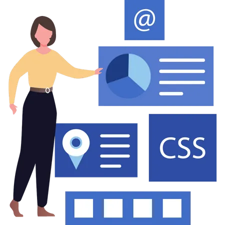 Woman is programming CSS  Illustration