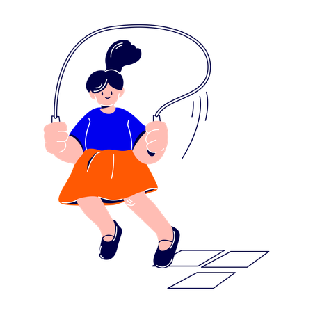 Woman is quickly jumping rope  Illustration
