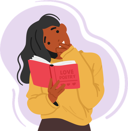 Woman is reading book  Illustration