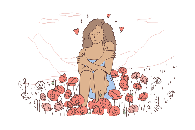Woman is relaxing after body spa  Illustration