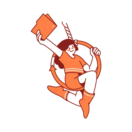 Woman is rocking the ring  Illustration