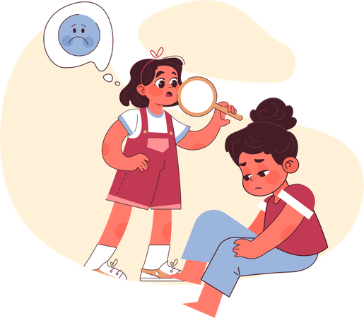 Woman is sad about listening  イラスト