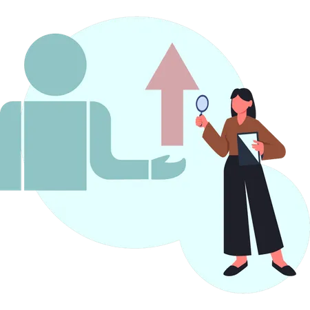 Woman is searching customer evaluation  Illustration