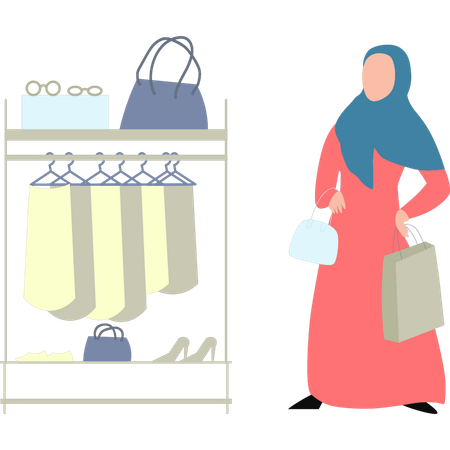 Woman is shopping  Illustration
