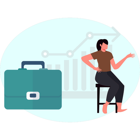 Woman is showing business rising graph  Illustration