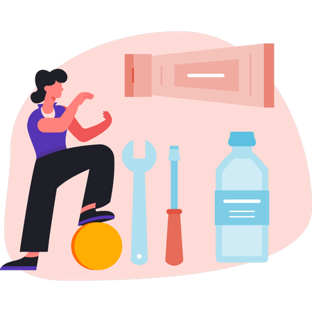 Woman is showing face wash  Illustration