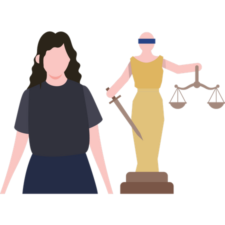 Woman is standing  Illustration