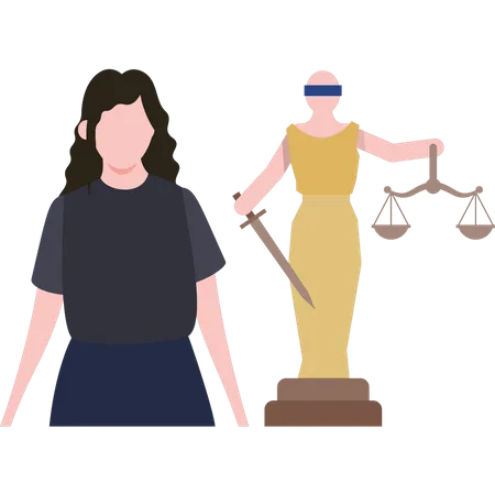 Woman is standing  Illustration