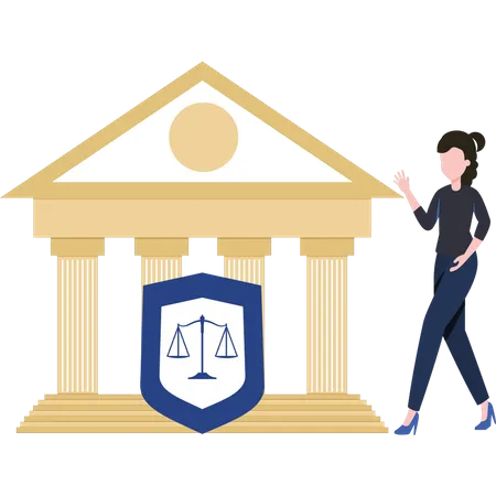 Woman is standing in court  Illustration