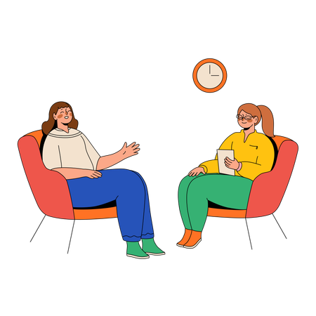 Woman Is Talking To A Therapist  Illustration