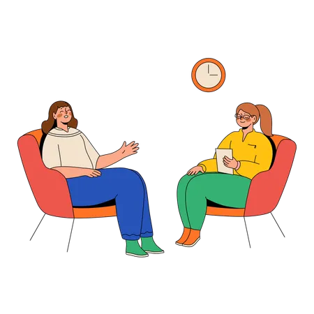 Woman Is Talking To A Therapist  Illustration