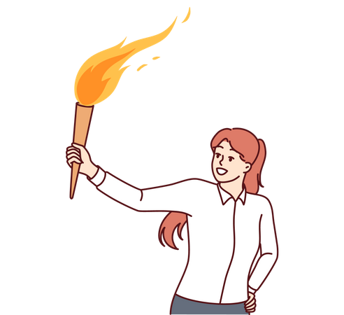 Woman is warning other people regarding danger  Illustration